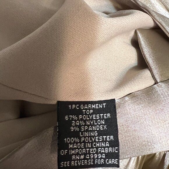 Escape by Joanna Chen Sz 8 Metallic Sheer Button Blouse Ruched Waist Flare Cuff - Picture 4 of 8